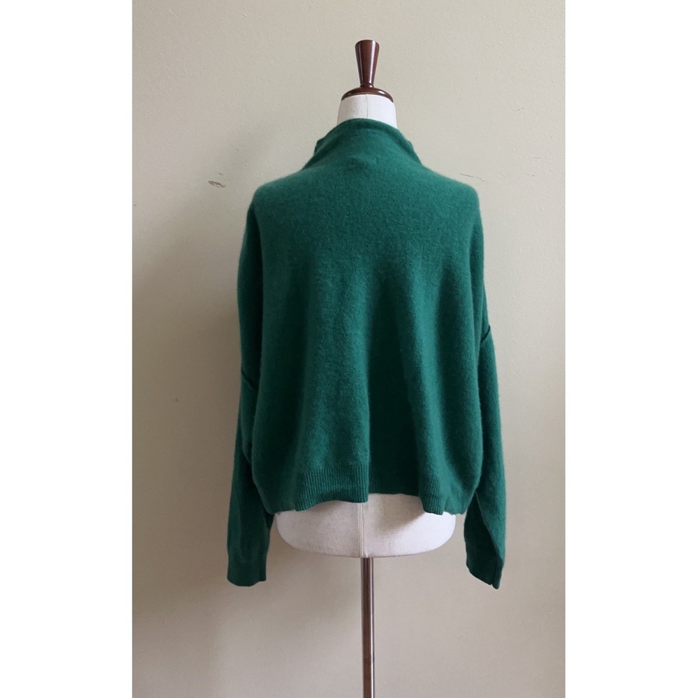 Pilcro Anthropologie Alani 100% Cashmere Mock Neck Cropped Sweater Green Size M - Picture 4 of 8